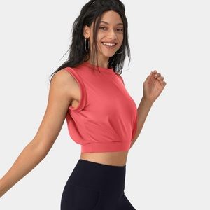 Crew Neck Sleeveless Cropped Yoga Tank Top